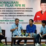 Foto: Saat Abidin Fikri memaparkan materi Sosialisasi Empat Pilar dihadapan Mahasiswa Yogjakarta, Senin (20/4/2026) (Dok. Abidin Fikri)/MARHAENIST.