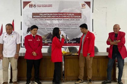 Foto: Pelantikan DPC GMNI Jeneponto (Dok. GMNI Jeneponto)/MARHAENIST.