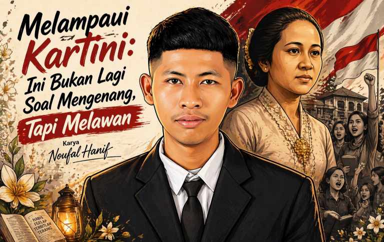 Ilustrasi Gambar tentang "Melampaui Kartini: Ini Bukan Lagi Soal Mengenang, Tapi Melawan" karya Noufal Hanif (Desain AI)/MARHAENIST.